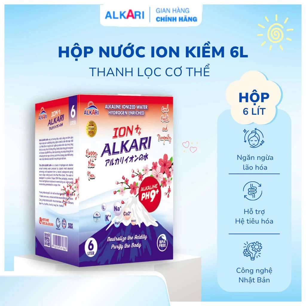 Ion kiềm Alkari pH9+ (Hộp 6L)